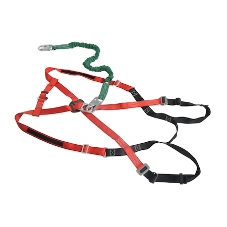 Vestil Red Work Platform Harness with 6" Lanyard Size X-Large 350lb Capacity WP-LH-XL